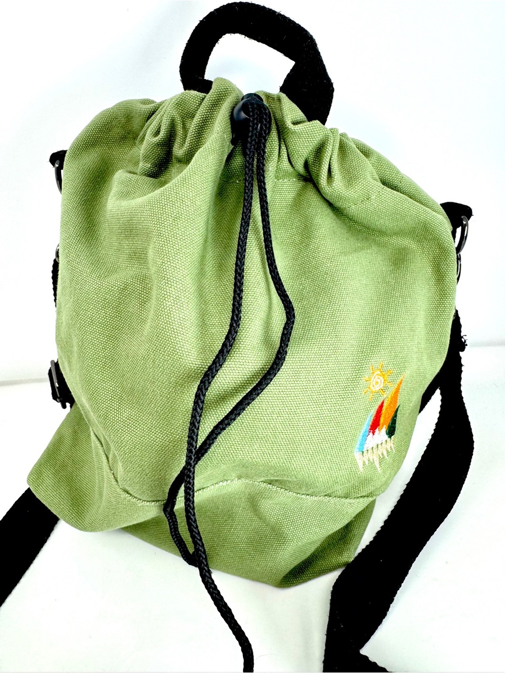 Togood Canvas Drawstring Bucket Crossbody Bag – Sage Green – Excellent Condition